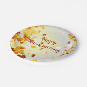 Thanksgiving Paper Plates With Autumn Leaves Pappteller (Schrägansicht)
