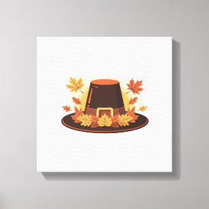 Thanksgiving-Pilgerhut � Herbsternte-Design C Leinwanddruck