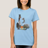 Thanksgiving Pilgrim Duck Couple T-Shirt (Vorderseite)