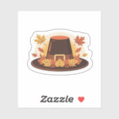 Thanksgiving Pilgrim Hat � Autumn Harvest Design C Aufkleber (Blatt)