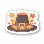 Thanksgiving Pilgrim Hat � Autumn Harvest Design C Aufkleber (Vorderseite)