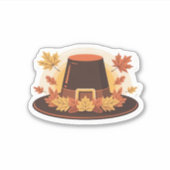 Thanksgiving Pilgrim Hat � Autumn Harvest Design C Aufkleber (Vorderseite)