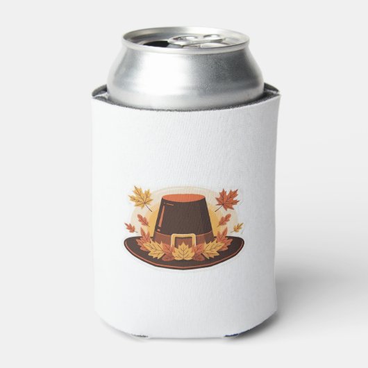 Thanksgiving Pilgrim Hat � Autumn Harvest Design C Dosenkühler (Kanne Vorderseite)
