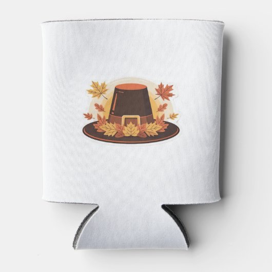 Thanksgiving Pilgrim Hat � Autumn Harvest Design C Dosenkühler (Vorderseite)