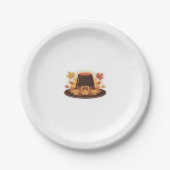 Thanksgiving Pilgrim Hat � Autumn Harvest Design C Pappteller (Vorderseite)
