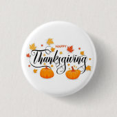 Thanksgiving Pin Button — Kürbis Pin Button (Vorderseite)