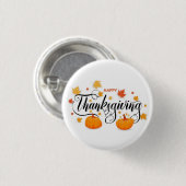 Thanksgiving Pin Button — Pumpkin Pin Button (Vorne & Hinten)