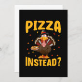 Thanksgiving Pizza Instead Einladung (Vorne/Hinten)