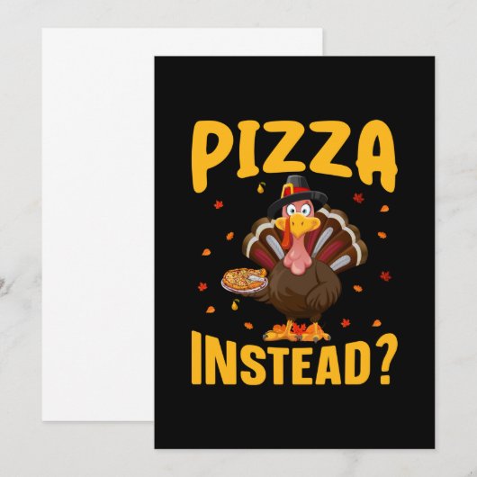 Thanksgiving Pizza Instead Einladung (Vorne/Hinten)
