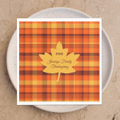 Thanksgiving Plaid Maple Serviette