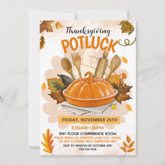 Thanksgiving Potluck Invitation Einladung