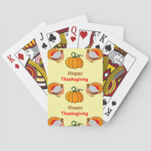 Thanksgiving pumpkin and turkey spielkarten