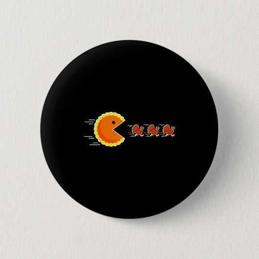 Thanksgiving Pumpkin E Chasing Turkey Gamer Men Wo Button (Vorderseite)