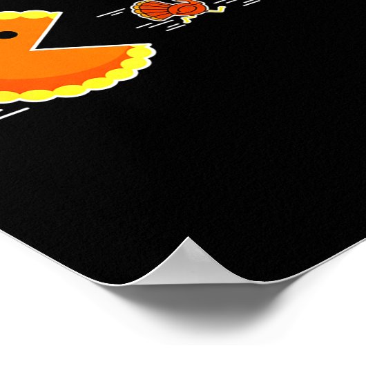 Thanksgiving Pumpkin E Chasing Turkey Gamer Men Wo Poster (Ecke)