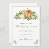 Thanksgiving Pumpkin Leaves Dinner Einladung (Vorne/Hinten)