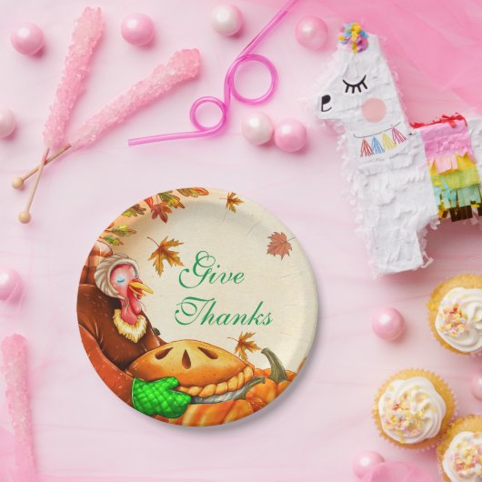 Thanksgiving Pumpkin Pie Pappteller (Party)