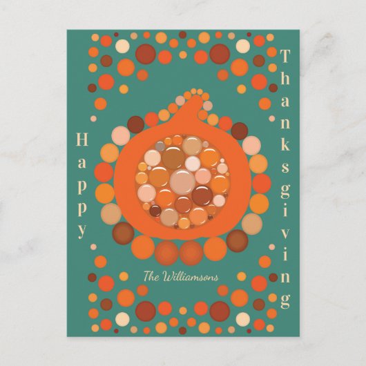 Thanksgiving Pumpkin Postkarte (Vorderseite)