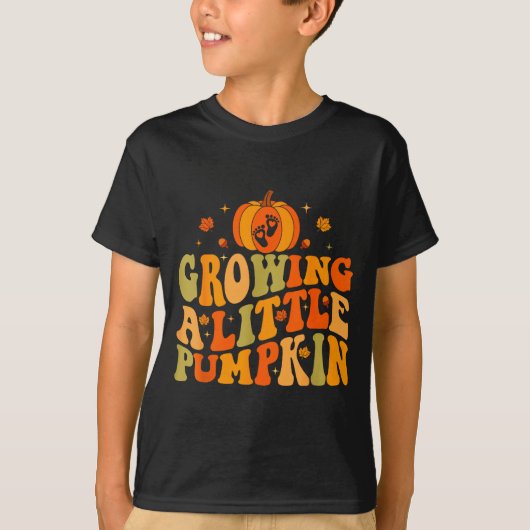 Thanksgiving Pumpkin Pregnancy Growing A Little Pu T-Shirt (Vorderseite)