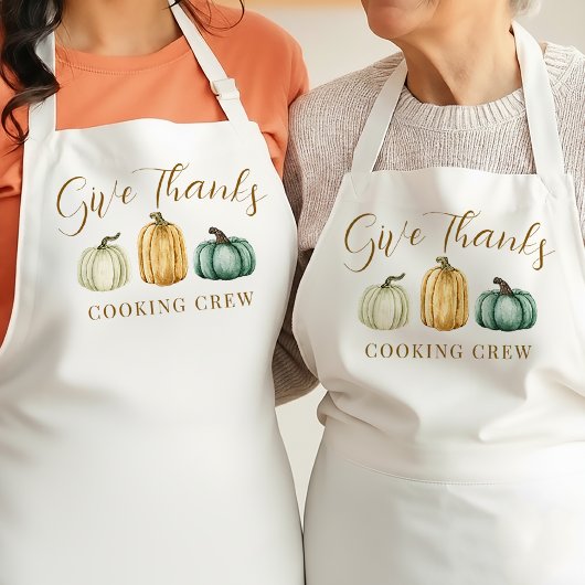 Thanksgiving Pumpkins Give Thanks Cooking Crew Schürze