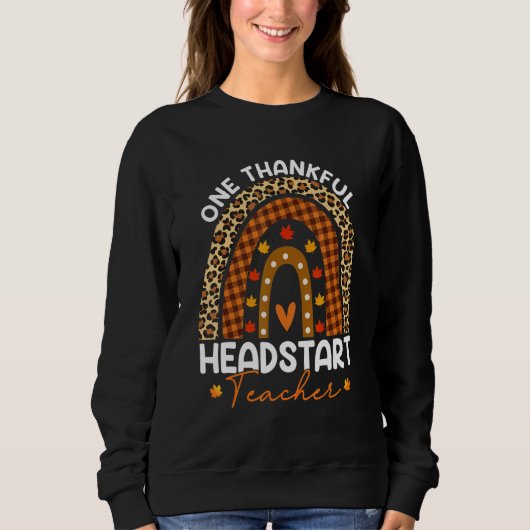 Thanksgiving Rainbow Leopard One Thankful Headstar Sweatshirt (Vorderseite)