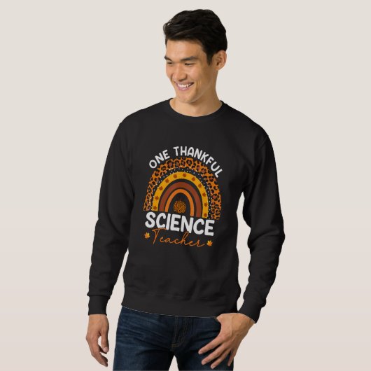 Thanksgiving Rainbow Leopard One Thankful Science Sweatshirt (Vorne ganz)