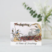 Thanksgiving Rat Feast Feiertagspostkarte (Stehend Vorderseite)