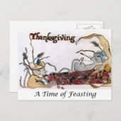 Thanksgiving Rat Feast Feiertagspostkarte (Vorne/Hinten)