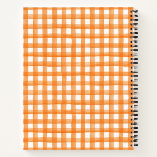 Thanksgiving Recipes Orange Gingham Notizblock (Rückseite)