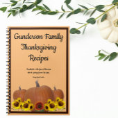 Thanksgiving Recipes Pumpkin Sunflowers Dankbarkei Notizblock