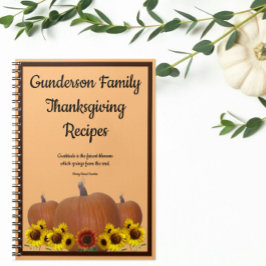 Thanksgiving Recipes Pumpkin Sunflowers Dankbarkei Notizblock