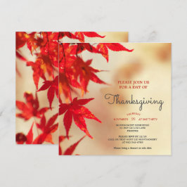 Thanksgiving Red Autumn Leaves Border Template Einladung
