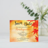 Thanksgiving Red Autumn Leaves Border Template Postkarte (Stehend Vorderseite)