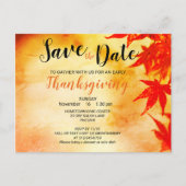 Thanksgiving Red Autumn Leaves Border Template Postkarte (Vorderseite)