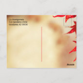 Thanksgiving Red Autumn Leaves Border Template Postkarte (Rückseite)