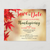 Thanksgiving Red Autumn Leaves Border Template Postkarte (Vorderseite)