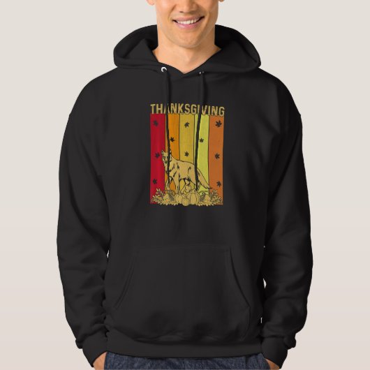 Thanksgiving Retro Coyote Matching Family Pajamas Hoodie (Vorderseite)