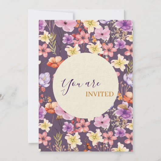 Thanksgiving Romantic Watercolor Florals Custom Einladung (Rückseite)