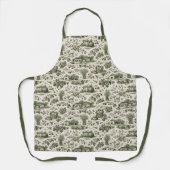 Thanksgiving Sage Green Harvest Toile Schürze (Vorderseite)