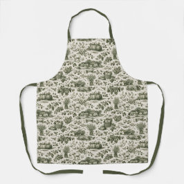 Thanksgiving Sage Green Harvest Toile Schürze