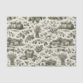 Thanksgiving Sage Green Harvest Toile Seidenpapier