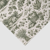 Thanksgiving Sage Green Harvest Toile Seidenpapier (Ausschnitt)