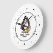 Thanksgiving Shetland Sheepdog (blue merle) Funny Große Wanduhr (Winkel)