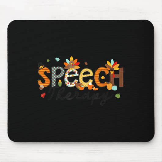 Thanksgiving Speech Therapy Thankful Slp Turkey Sp Mousepad (Vorne)