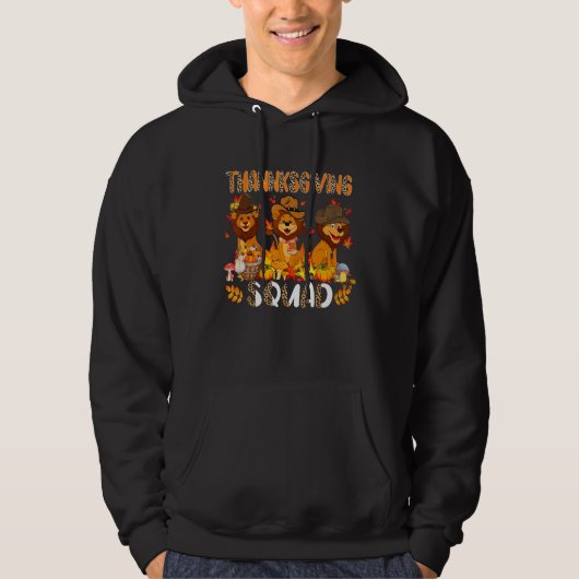 Thanksgiving Squad Leopard Three Fall Lions Wearin Hoodie (Vorderseite)
