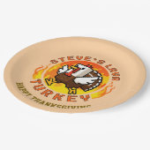 Thanksgiving Steve's Lava Turkey Plate Pappteller (Schrägansicht)