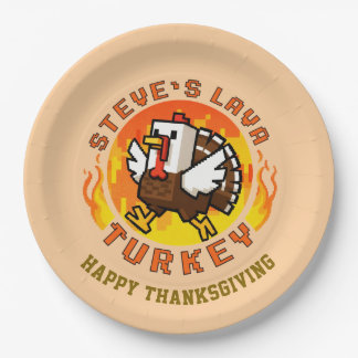 Thanksgiving Steve's Lava Turkey Plate Pappteller