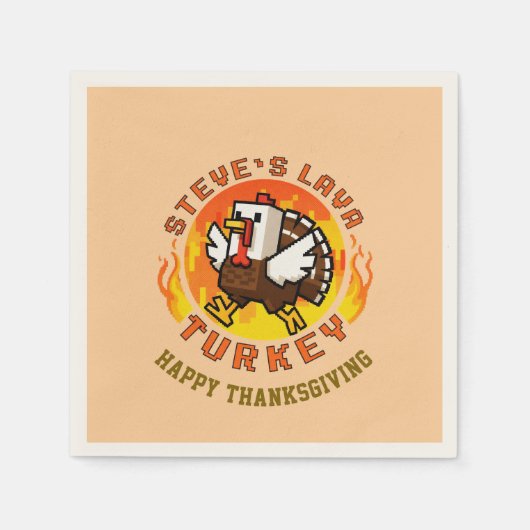 Thanksgiving Steve's Lava Turkey Plate Serviette (Vorderseite)
