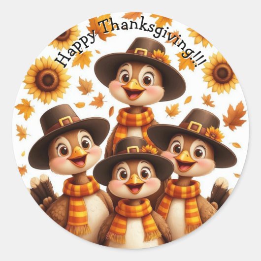 Thanksgiving stickers with turkeys (Vorderseite)