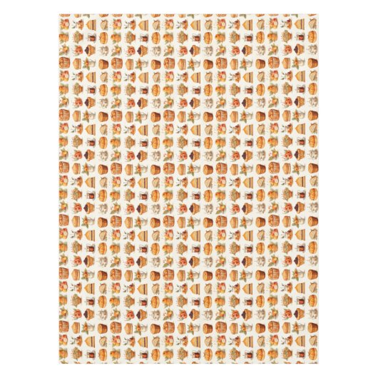 Thanksgiving Tablecloth Decor – Bread, Pie & Coffe Tischdecke (Vorderseite)