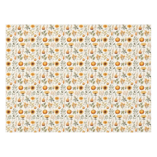 Thanksgiving Tablecloth Decor Pumpkins, Sunflowers Tischdecke (Vorderseite (Horizontal))